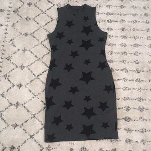 ❗️SOLD❗️ H&M dress Grey with Black Stars